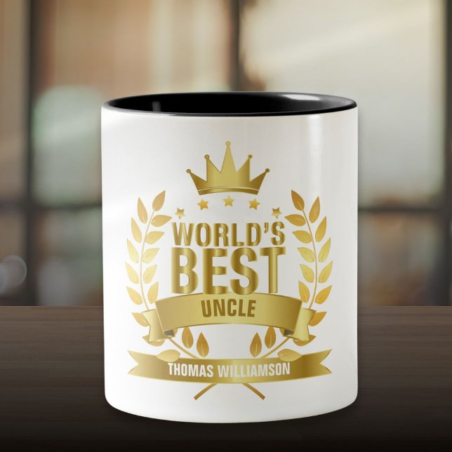 World's Best Uncle Fun Gold Two-Tone Coffee Mug (World's Best Uncle Fun Gold Two-Tone Coffee Mug)