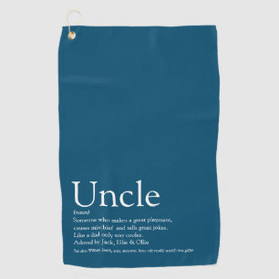 World's Best Uncle Funcle Definition Blue Golf Towel