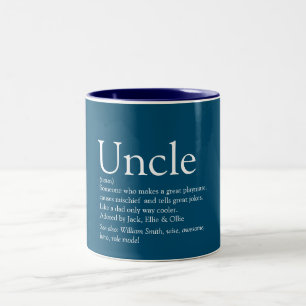 World's Best Uncle Funcle Modern Definition Blue Two-Tone Coffee Mug
