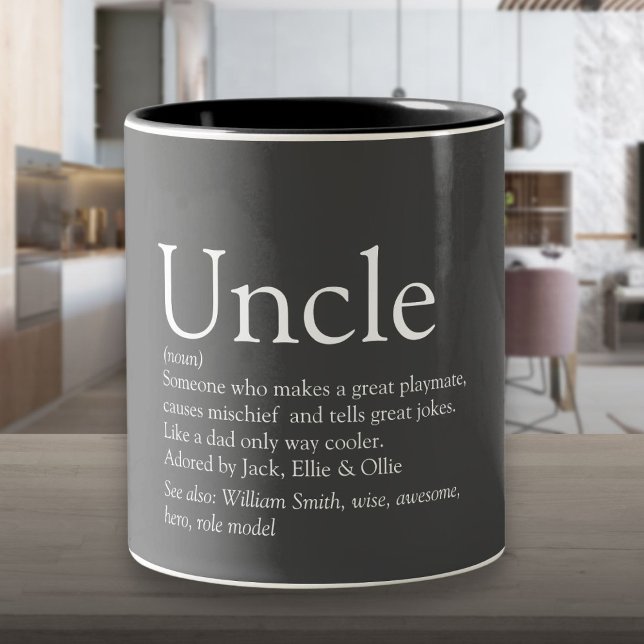 World's Best Uncle Funcle Modern Definition Grey Two-Tone Coffee Mug (World's Best Uncle Funcle Modern Definition Gray Two-Tone Coffee Mug)