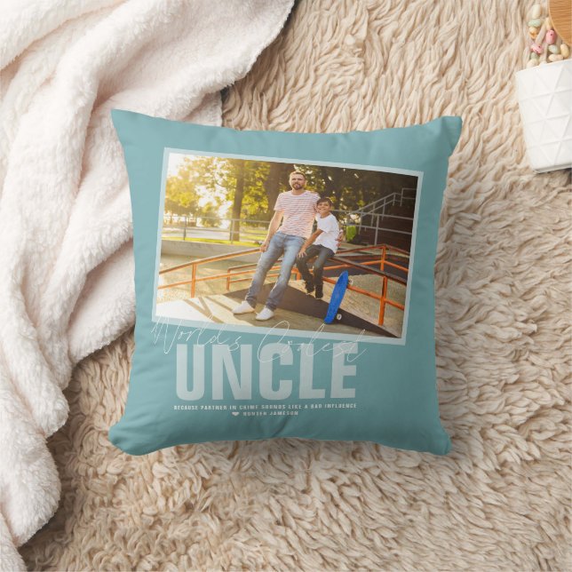 World's Best Uncle | Modern Photo Collage Cushion (Blanket)