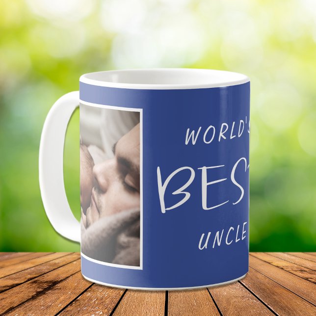 World's Best Uncle Photo Blue Coffee Mug (Creator Uploaded)