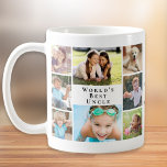 World's Best Uncle Photo Collage Coffee Mug<br><div class="desc">Give the world's best uncle a fun custom photo collage coffee mug that he will enjoy for years. You can personalise with 8 family photos of his nieces and nephews,  customise the expression "World's Best Uncle" and add the names of his nieces and nephews.</div>