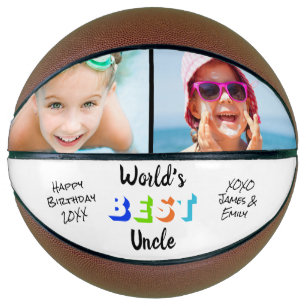 World's Best Uncle Photo Personalised Colours Basketball