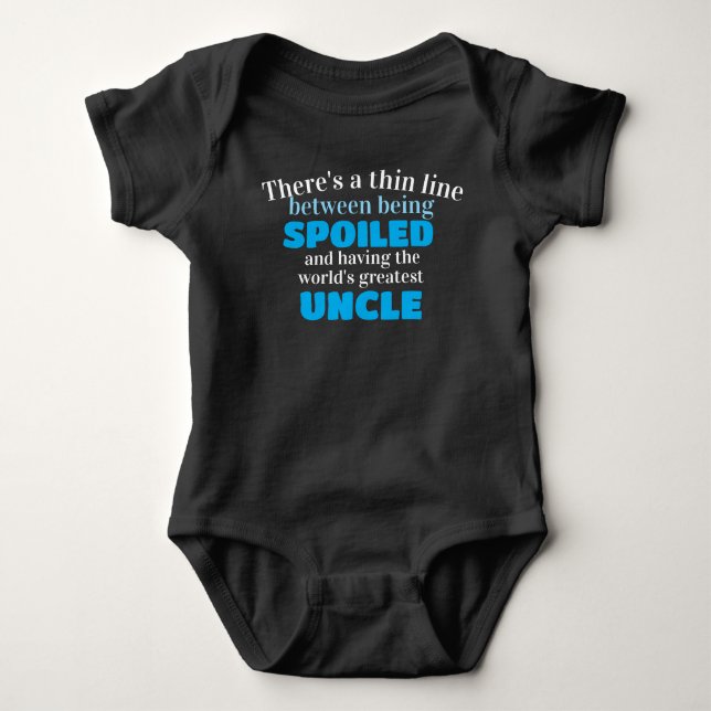 world's best uncle vs spoiled baby bodysuit (Front)