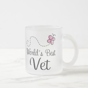 World's Best Vet Veterinarian Frosted Glass Coffee Mug
