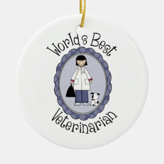 World's Best Veterinarian - Female Ceramic Tree Decoration