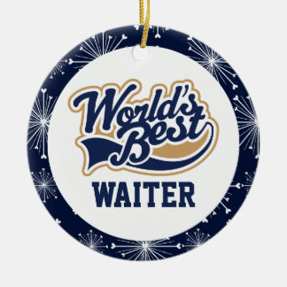Worlds Best Waiter Gift Ceramic Tree Decoration