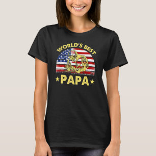 World's Best Welder Papa American Flag 4th Of July T-Shirt