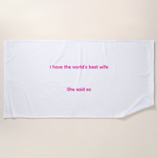 Worlds best wife beach towel