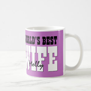 World's Best WIFE Custom Name PURPLE A02 Coffee Mug