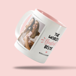 World's Bestest Bestie Photo Two-Tone Coffee Mug