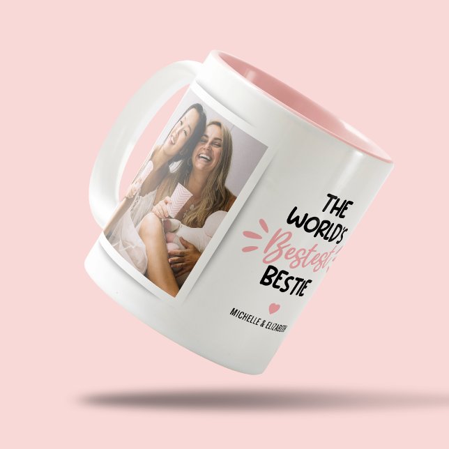 World's Bestest Bestie Photo Two-Tone Coffee Mug (Creator Uploaded)