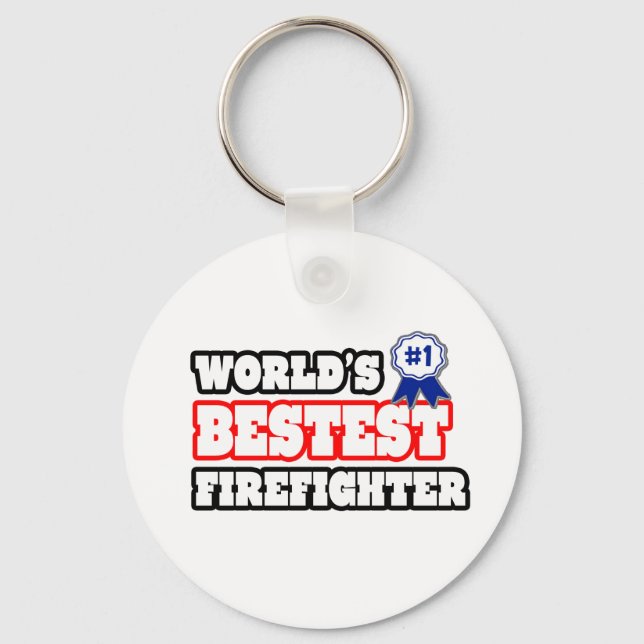 World's Bestest Firefighter Key Ring (Front)