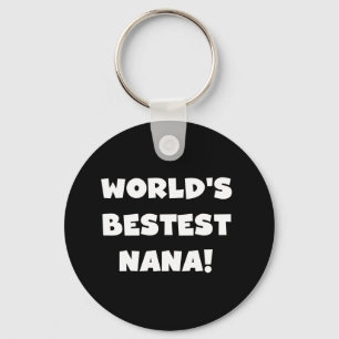 World's Bestest Nana Black and White Tshirts Key Ring