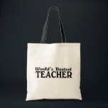 Worlds Bestest Teacher Tote Bag<br><div class="desc">Worlds Bestest Teacher</div>