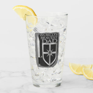 Worlds Bravest Dad Glass