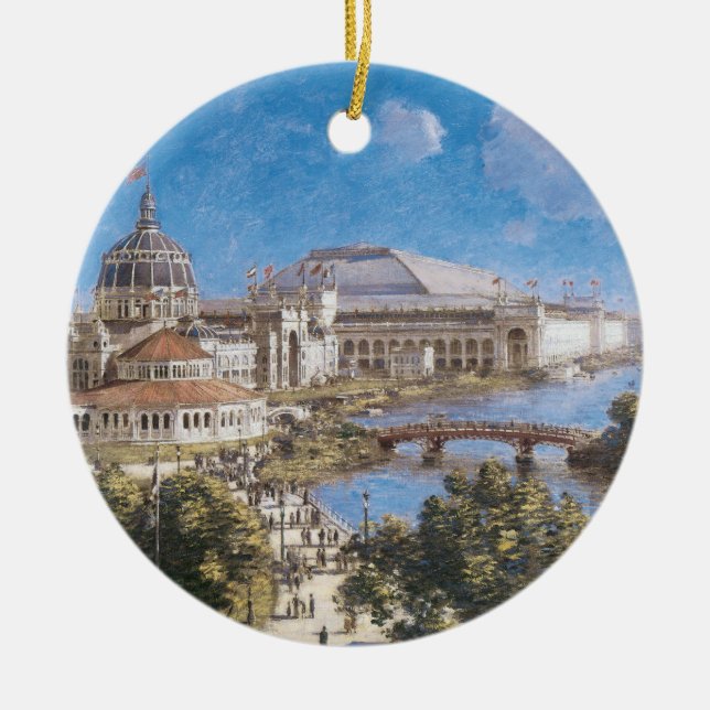 World's Colombian Exposition by Theodore Robinson Ceramic Tree Decoration (Front)