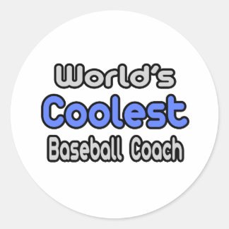 World's Coolest Baseball Coach Classic Round Sticker