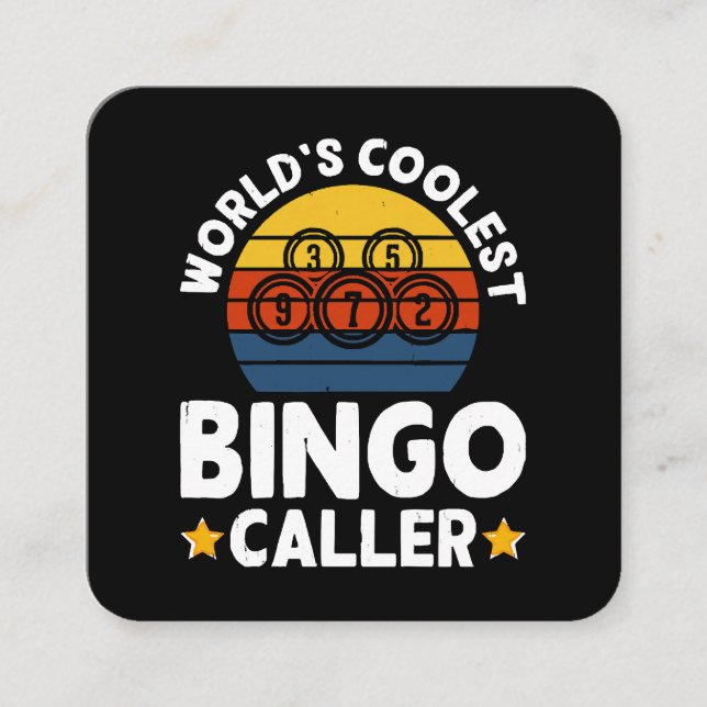 World's Coolest Bingo Caller Square Business Card (Front)