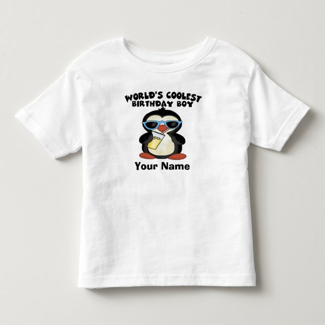 World's Coolest Birthday Boy Personalised T-shirt (Front)