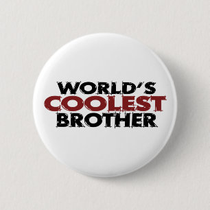 Worlds Coolest Brother 6 Cm Round Badge
