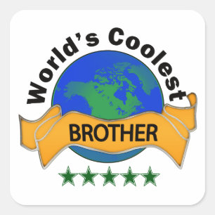 World's Coolest Brother Square Sticker