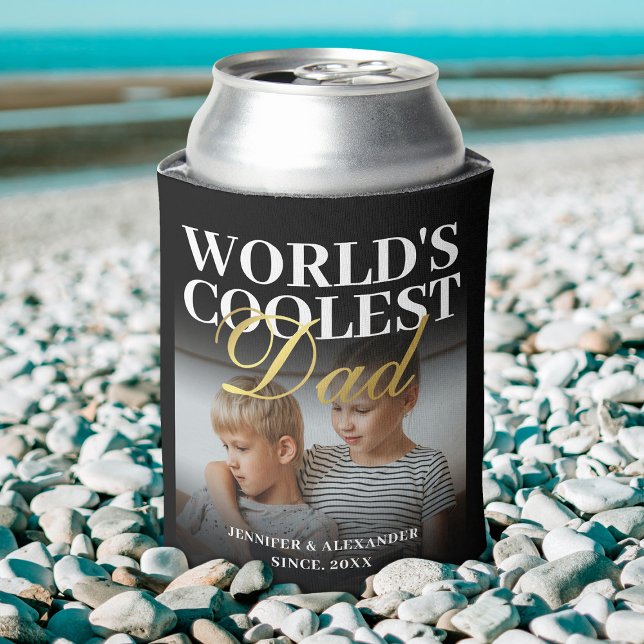 World's Coolest Dad 2 Photo Can Cooler (Creator Uploaded)