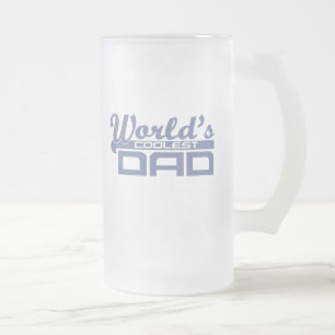 World's Coolest Dad Frosted Glass Beer Mug