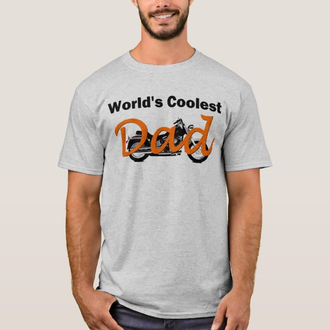 World's Coolest Dad Motorcycle T-shirt (Front)