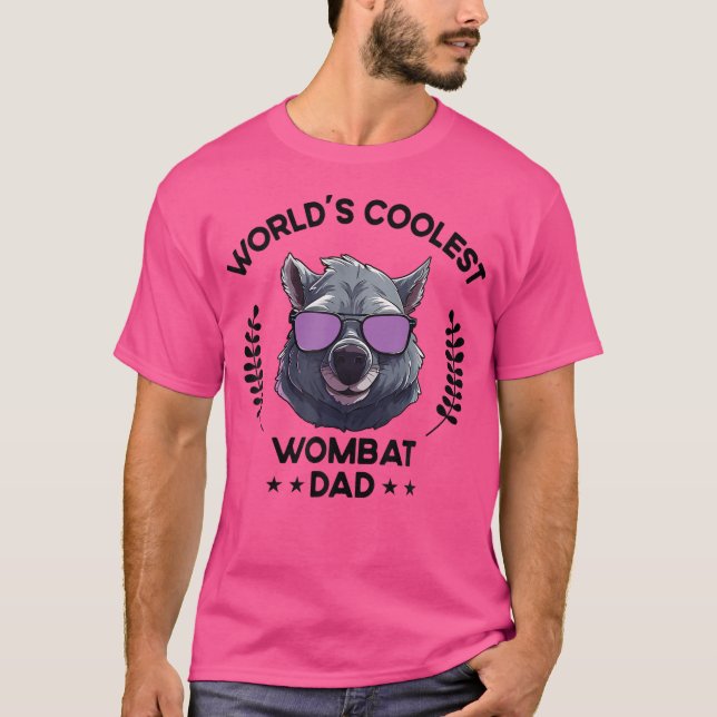 World'S Coolest Dad Papa Men Father Funny Wombat T-Shirt (Front)