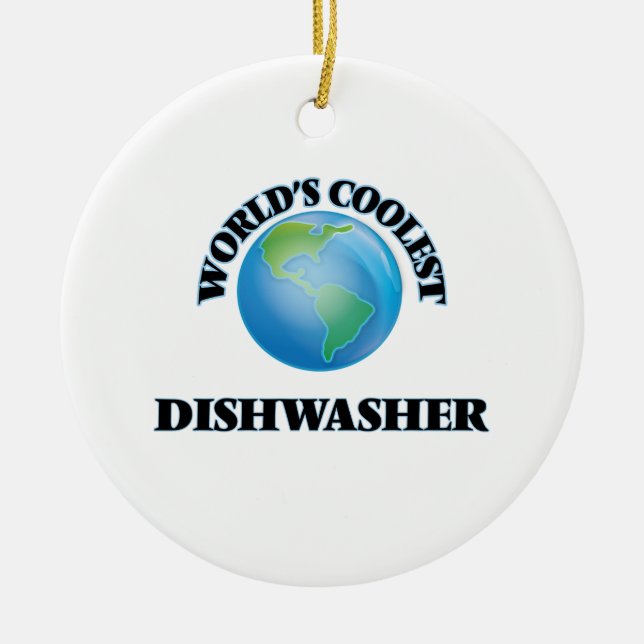 World's coolest Dishwasher Ceramic Tree Decoration (Front)