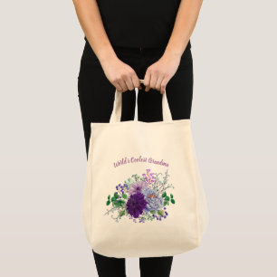 Worlds Coolest Grandma Gifts Grandmother Customise Tote Bag