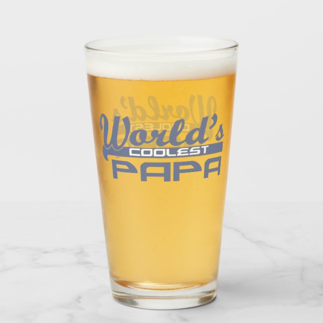 World's Coolest Papa Glass (Front Filled)