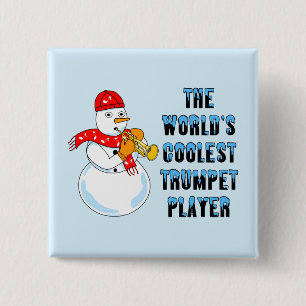 World's Coolest Trumpet 15 Cm Square Badge