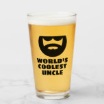 World's Coolest Uncle funny beer glass gift<br><div class="desc">World's Coolest Uncle funny beer glass gift. Cool Birthday and Christmas gift ideas for him. Also great for best dad,  husband,  boyfriend,  father,  grandpa,  friend,  co worker,  boss,  brother,  biker etc.</div>