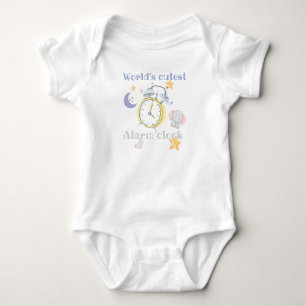 World's cutest alarm clock  - baby name on back  bodysuit