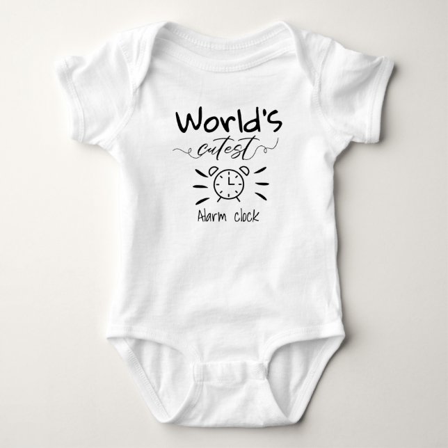 World's Cutest Alarm Clock, funny baby shower  Bodysuit (Front)