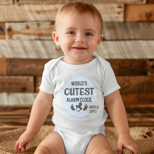 World's Cutest Alarm Clock Quote Gift Baby Bodysuit