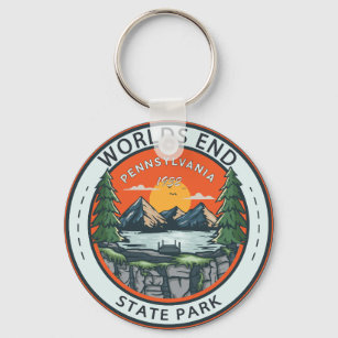 Worlds End State Park Pennsylvania Badge Key Ring