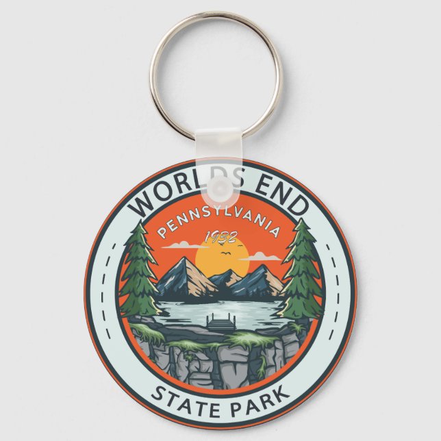 Worlds End State Park Pennsylvania Badge Key Ring (Front)