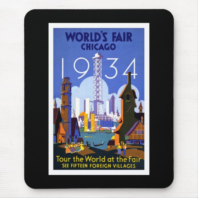 "World's Fair, Chicago 1934" Vintage Mouse Pad (Front)