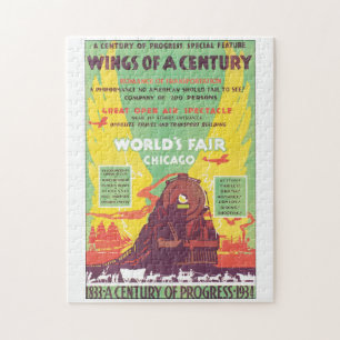 Worlds Fair Chicago Vintage Travel Poster Artwork Jigsaw Puzzle