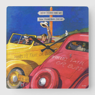 World's Fair or Bust Square Wall Clock
