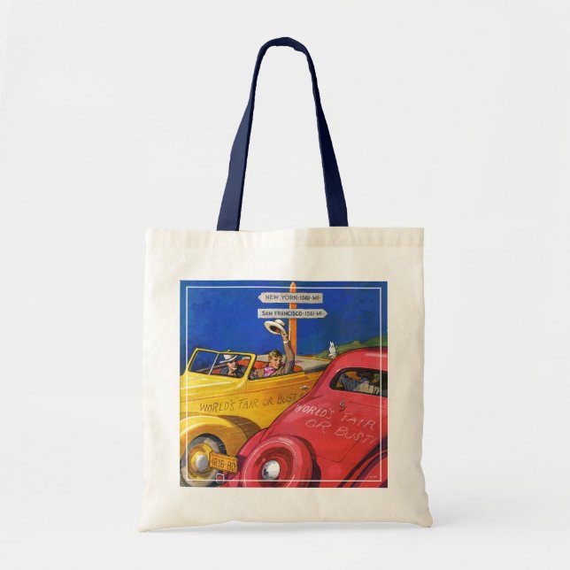 World's Fair or Bust Tote Bag (Front)