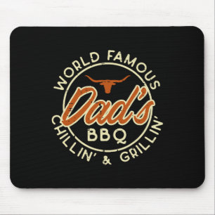 Worlds Famous Dads Bbq Grillin Barbecue Fathers Da Mouse Pad