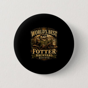 Worlds fotter funny otter backyard dad pun 6 cm round badge