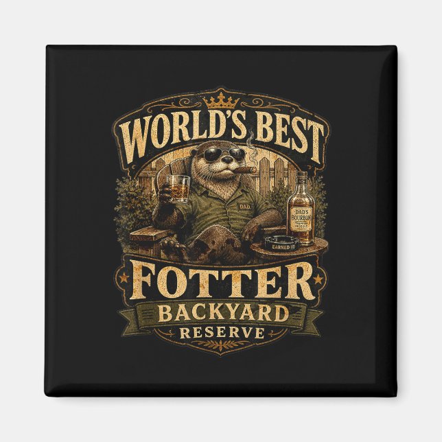 Worlds fotter funny otter backyard dad pun magnet (Front)