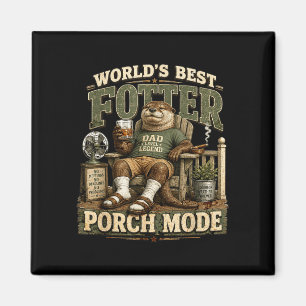 Worlds fotter porch mode funny otter dad pun magnet