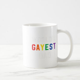 Worlds Gayest Dad Cute Gay Pride Lgbt Fathers Day Coffee Mug